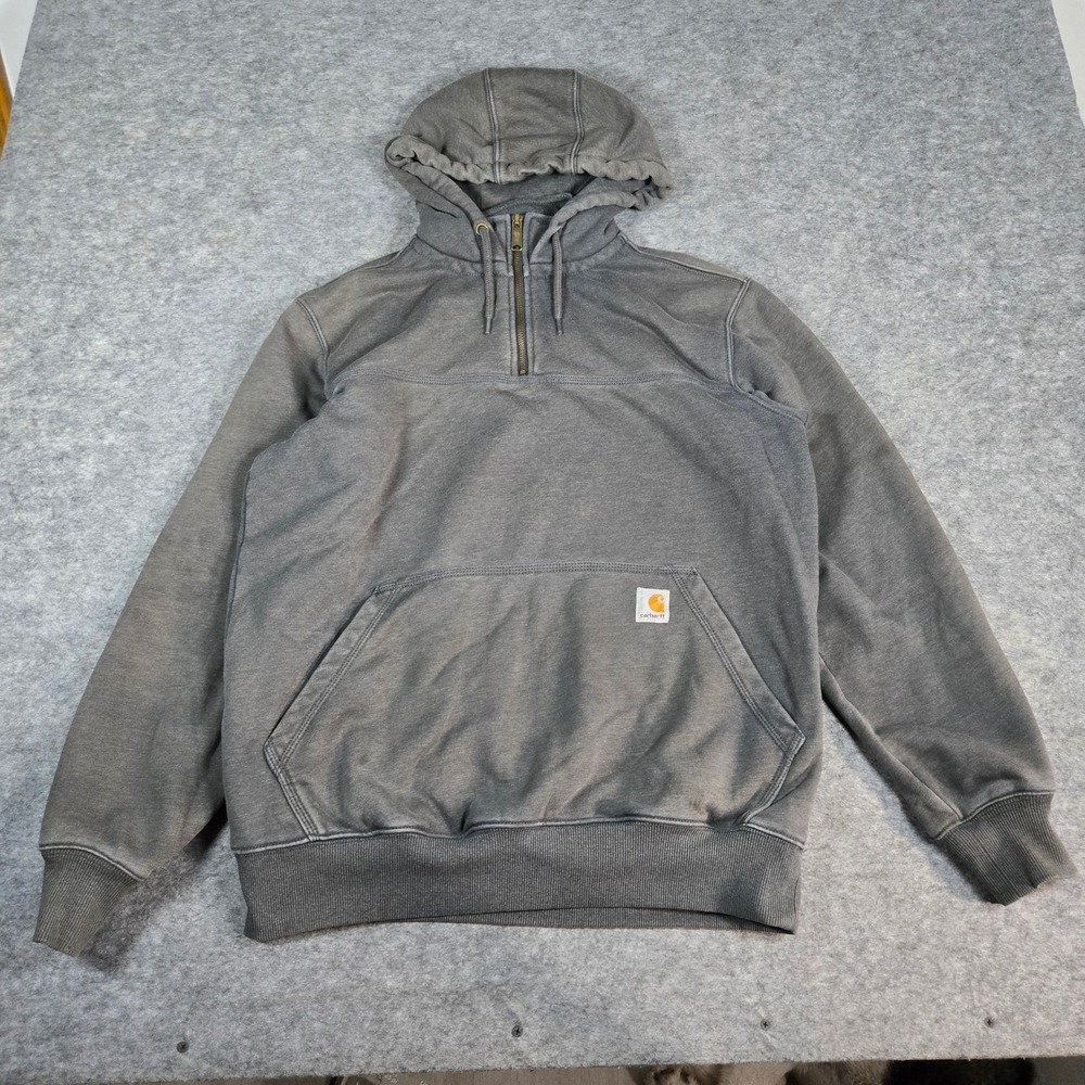 Carhartt Mens Gray Rain Defender TS0617-M Workwear Hoodie Size M